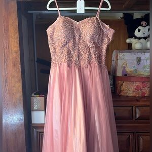 Beautiful Rose Gold Prom Gown